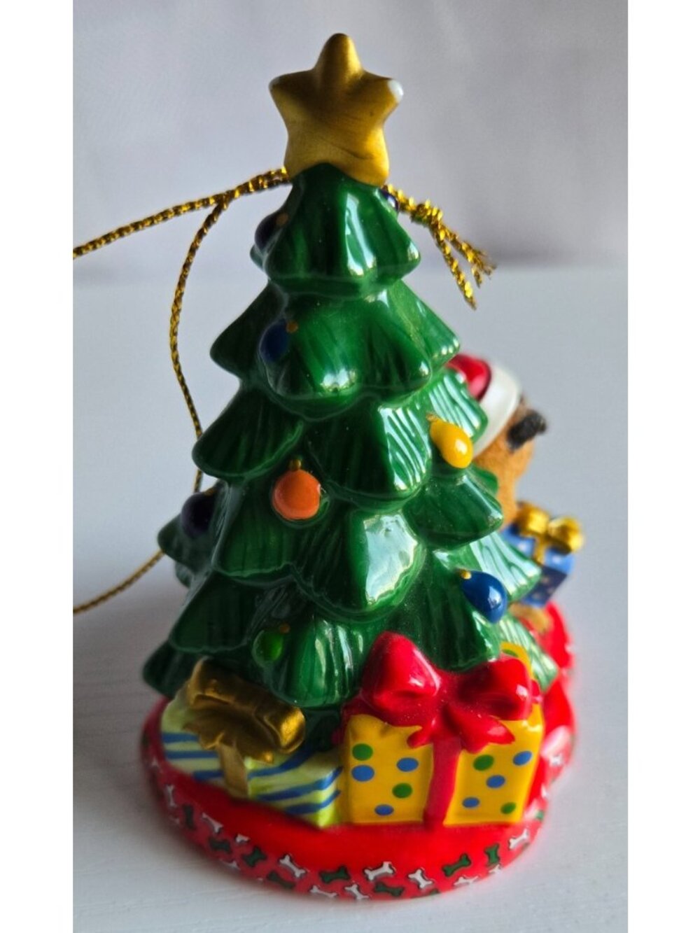 Danbury Mint 2015 Annual Pug Christmas Ornament "Waiting for Santa" Brown Pug - Picture 3 of 6